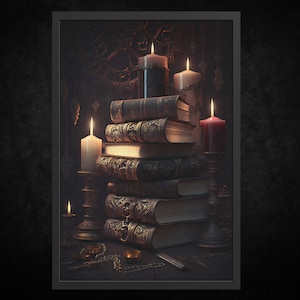 Impresión de póster en papel - Erudito gótico | Arte mural gótico | Decoración gótica | Arte Gótico | Decoración de Halloween | Arte de la Academia Oscura | Arte Oculto | Arte Oscuro