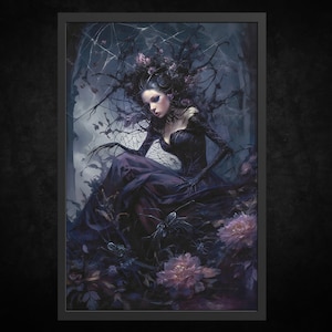 Impresión de póster en papel - Reina de los abandonados | Arte mural gótico | Arte Gótico | Arte de la Academia Oscura | Decoración gótica vintage | Arte Wicca oscuro