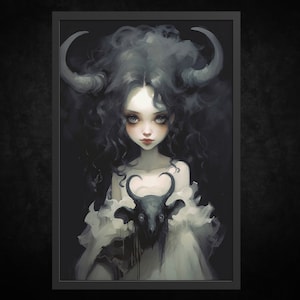 Impresión de póster en papel - Obscura | Arte mural gótico | Arte Gótico | Arte de la Academia Oscura | Decoración gótica | Arte Wicca | Arte Oscuro | La muñeca malvada