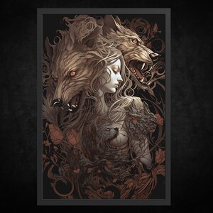 Impresión de póster en papel - Implacable | Arte mural gótico | Arte Gótico | Arte de la Academia Oscura | Decoración gótica vintage | Arte oscuro | Arte brujo | arte espeluznante