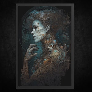 Impresión de póster en papel - Malévolo | Arte mural gótico | Arte Gótico | Arte de la Academia Oscura | Decoración gótica vintage | Arte Oscuro | Arte brujo | arte espeluznante