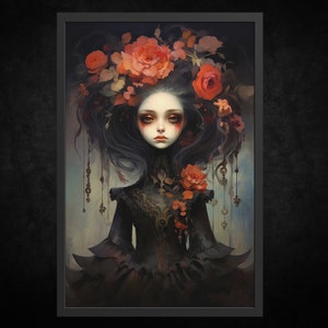 Impresión de póster en papel - Rávena | Arte mural gótico | Arte Gótico | Arte de la Academia Oscura | Decoración gótica | Arte Wicca | Arte Oscuro | la muñeca malvada