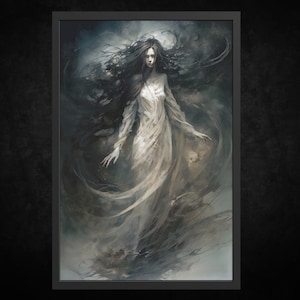 Impresión de póster en papel - Nightfall's Embrace | Arte mural gótico | Arte Gótico | Arte de la Academia Oscura | Decoración gótica vintage | Arte oscuro | Lámina artística