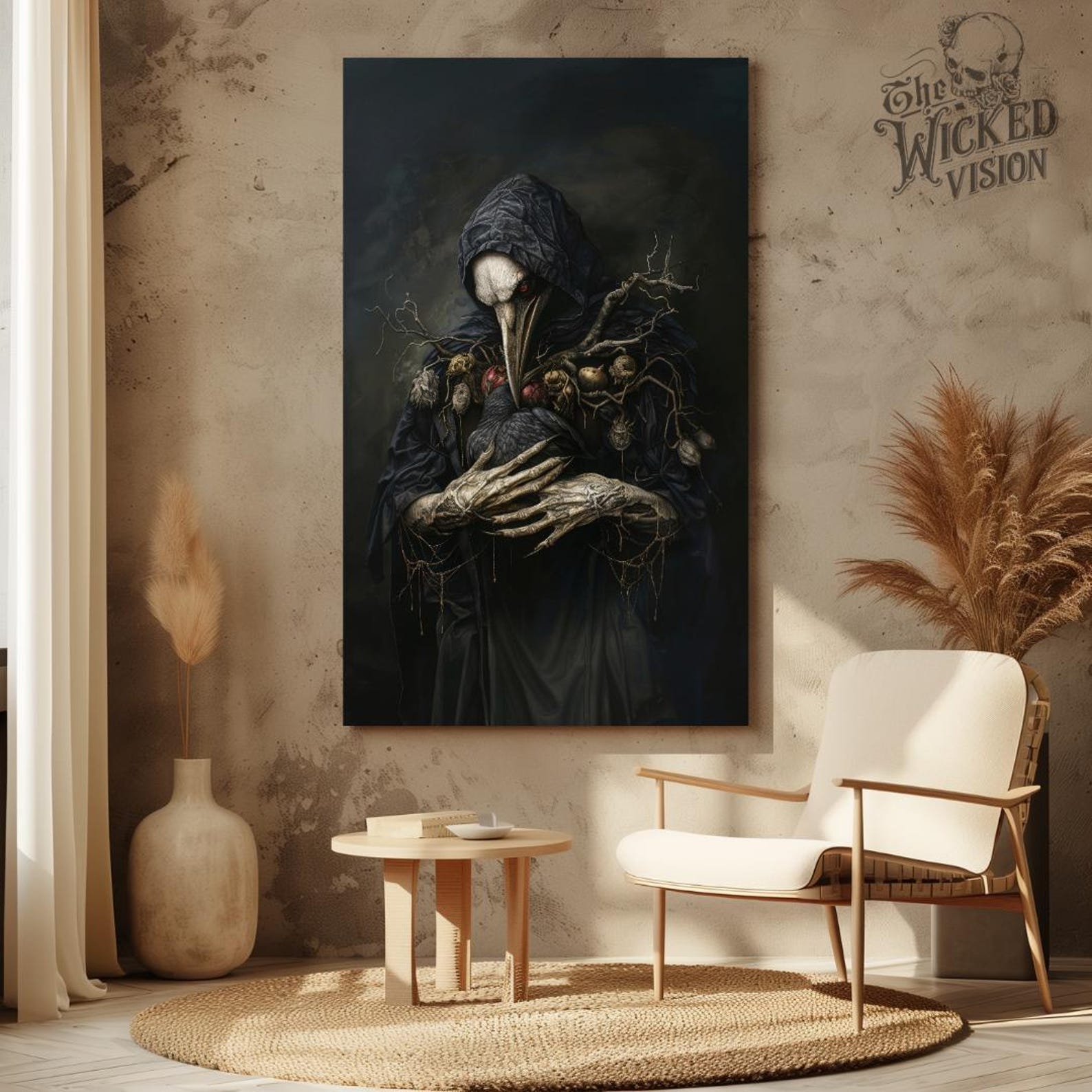 Dark Plague Doctor Art Print, Gothic Horror Bird Mask Illustration ...