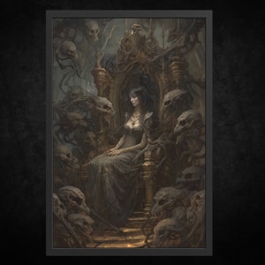 Impresión de póster de papel - Reina de los condenados | Arte mural gótico | Arte Gótico | Arte de la Academia Oscura | Decoración gótica vintage | Arte oscuro | Arte de terror
