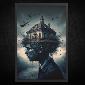 Impresión de póster en papel - Agorafobia | Arte mural gótico | Arte Gótico | Arte de la Academia Oscura | Decoración gótica vintage | Arte espeluznante | Arte Hikikomori