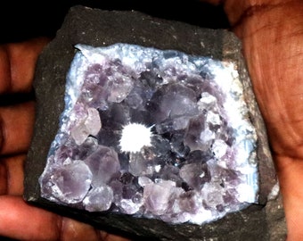 Free Ship !! Natural Okenite with Amethyst Crystals # 20