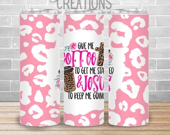 Kaffe och Jesus 20oz tumbler PNG digital nedladdningspaket