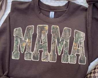 Mama Camo Shirt Comfort color or Gildan sweatshirt Camoflouge DTF PRINT for Mom!