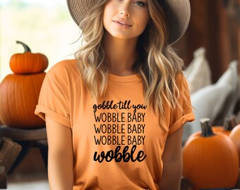 Comfort Colors Gobble Til You Wobble Baby Thanksgiving Unisex T-shirt