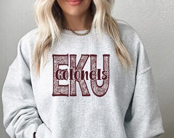 Eastern Kentucky University Colonels Sweatshirt Unisex Adult EKU
