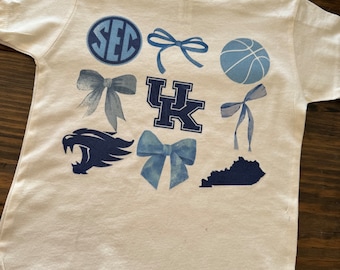 Kentucky Wildcats basketball Bow Tee Unisex Kids Adults UK T-shirt