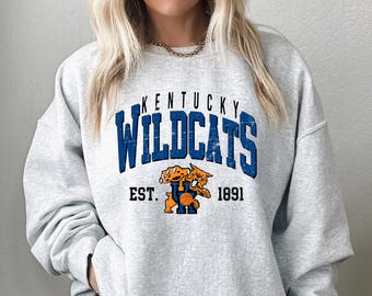 Kentucky Wildcats Basketball Football Unisex Vintage Sweatshirt Lexington Kentucky