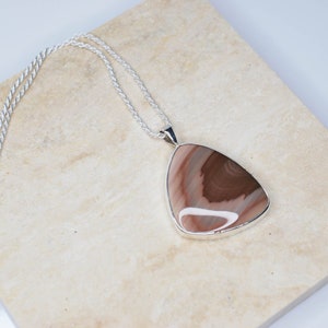 Pink Petrified Wood Pendant, Stunning Handmade 925 Sterling Silver Jewelry, Petrified Wood Natural Gemstone, Artisan Made, NO CHAIN