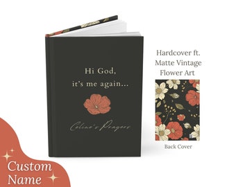 Personalized Prayer Journal for Christian Girls Custom Name Gift for Woman of God Daily Devotional Hardcover Notebook Flower Name Bible Gift