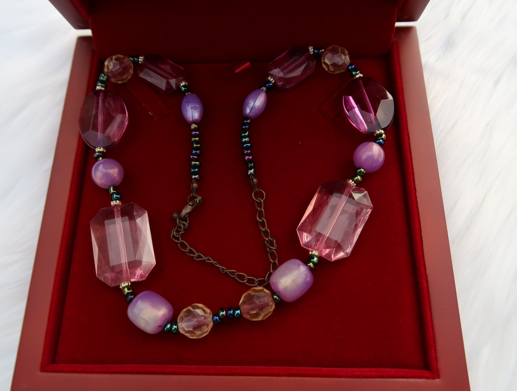 Wooden Necklace Box Etsy