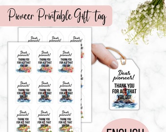 Printable Pioneer Gift Tags, Gift Tags, English, Pioneer Gifts, JW Gifts, JW gift tags printable, Gift Bag Tags