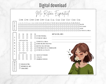 JW Spiritual Routine Activity Tracker, Checklist, Daily Weekly Monthly ...