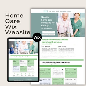 Home Care Wix Website, In Home Health Care & Caregiver Business Website, Caregiver Website Design, Wix Caregiving theme image 1