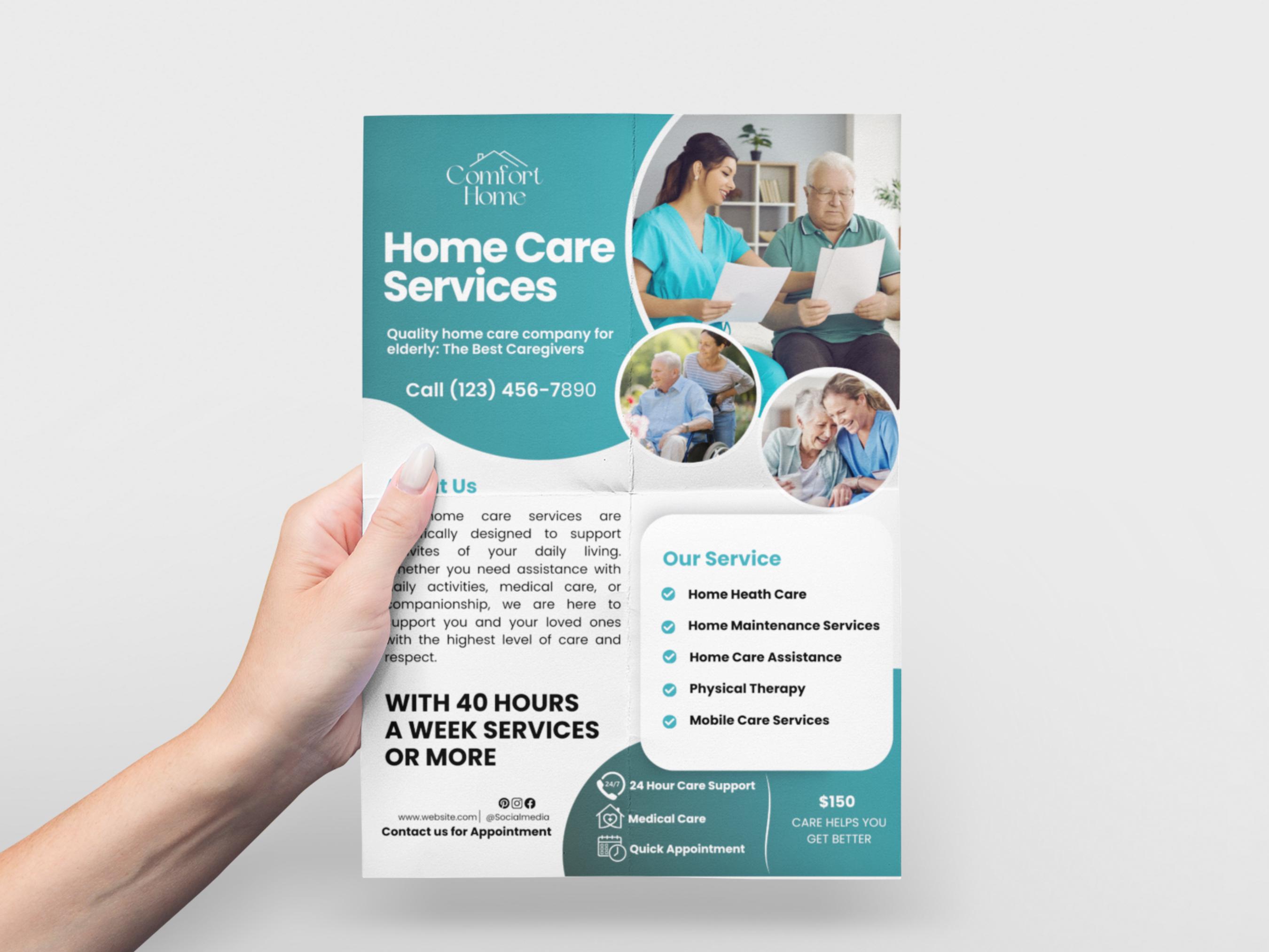 Home Care Flyer And Trifold Brochure Healthcare Brochure Home Il Fullxfull.6123387848 6nl7