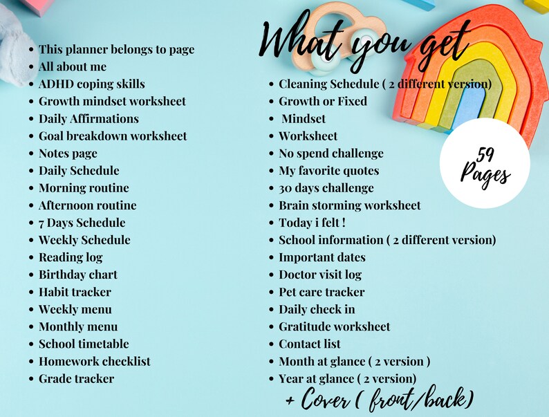 ADHD Planner for Kids ADHD Coping Skills Printable Etsy