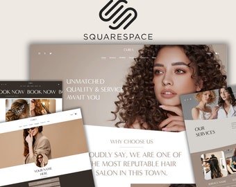 Squarespace Website Template For Hair Salons, Beauty Spa , Estheticians, Skincare Website, Booking Website, Hair extensions website