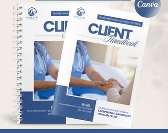 Manual del cliente, guía del usuario y folleto de la agencia de atención domiciliaria (plantillas de Canva)