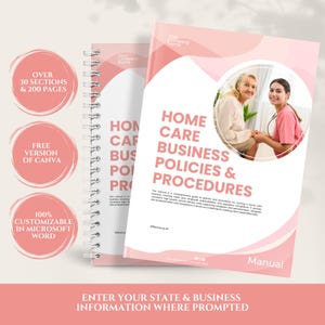 Home Care Business Policy Manual: Canva & Word Templates (Digital Download)