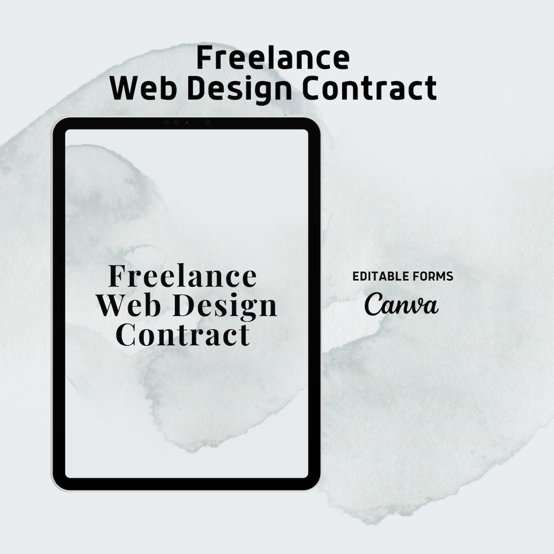Freelance Web Design Contract Template Website Design Etsy