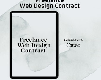Modello di contratto per web design freelance: accordo Canva modificabile