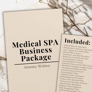 Medical SPA Business Starter Package, Medical Aesthetics Forms Bundle, Medical Spa Legal and Clinical Forms, injectable Consents