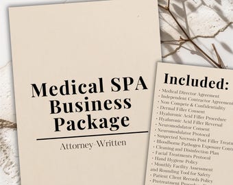 Medical SPA Business Starter Package, Medical Aesthetics Forms Bundle, Medical Spa Legal and Clinical Forms, injectable Consents