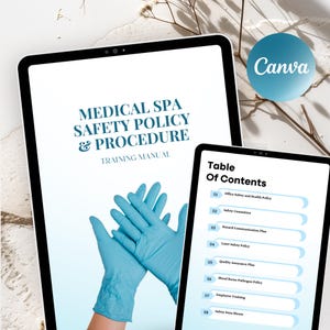 Medical Spa Safety Manual: Policies & Procedures Canva Template
