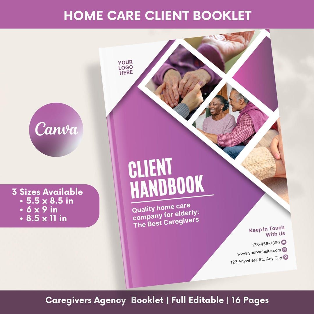 Home Care Client Handbook: Agency Service User Guide (canva Templates ...