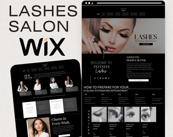 Lashes Salon Wix One Page Website Template: Beauty & Glamour