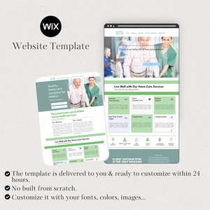Home Care Wix Website, In Home Health Care & Caregiver Business Website, Caregiver Website Design, Wix Caregiving theme image 4