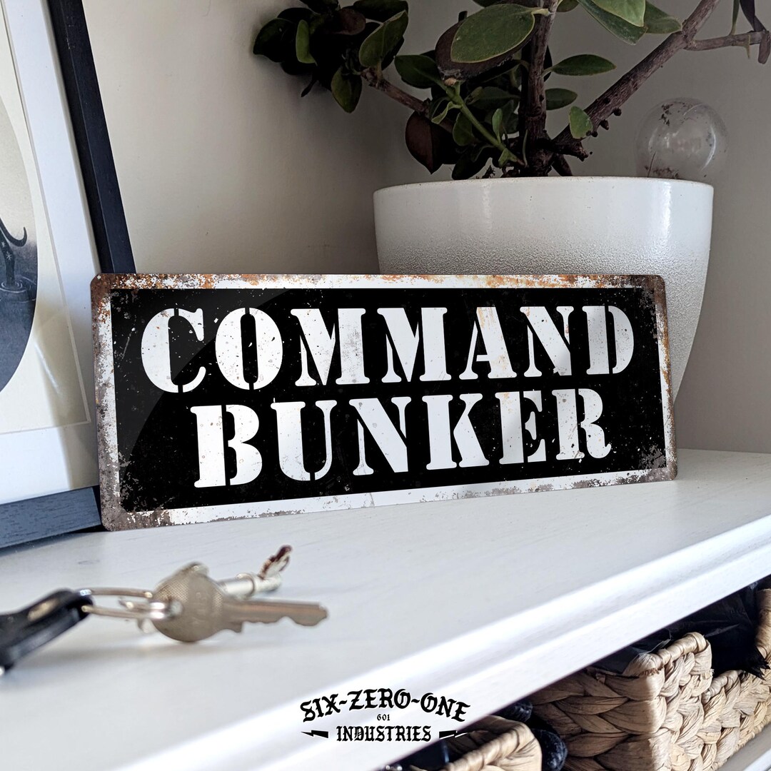 Commando Building Sign Command Bunker Metal Sign Bar Vintage Wall Garage Tin WW2 Army RAF Navy ...