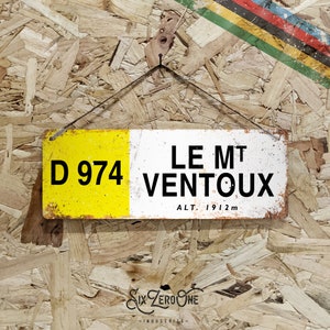 D974 Le Mt Ventoux - Metal Sign Horizontal -  Vintage worn rusty look print - Le Tour Altitude Marker Cycling Ski Col Alpe