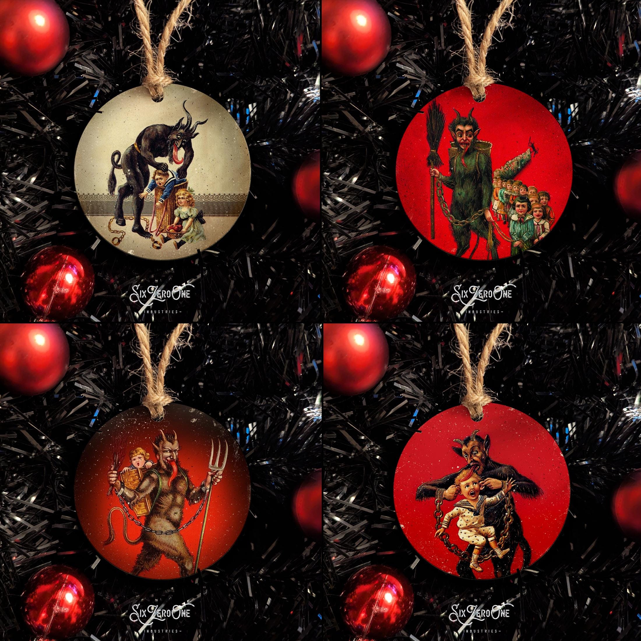 Décoration de Noël Krampus d'inspiration vintage : chenille kitsch déco - France
