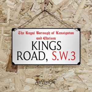 Paisaje personalizado de letreros metálicos de Londres - Aspecto desgastado o limpio disponible - Cualquier texto, ubicación y código postal Familia de impresión personalizada