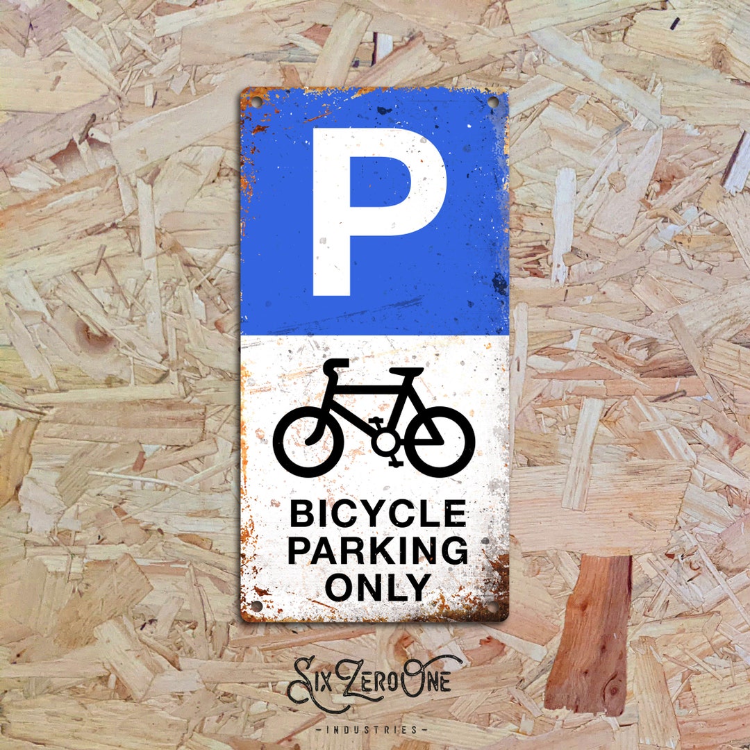 Bicycle Parking Signs Worn/clean Look Cycle Route Sustrans Etsy UK