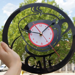 Complete Coffee Vinyl Clock - Authentic 33 rpm vinyl - Recycled raw material