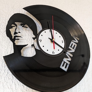 Eminem Complete Vinyl Clock - Authentic 33 RPM Vinyl - Recycled Raw Material