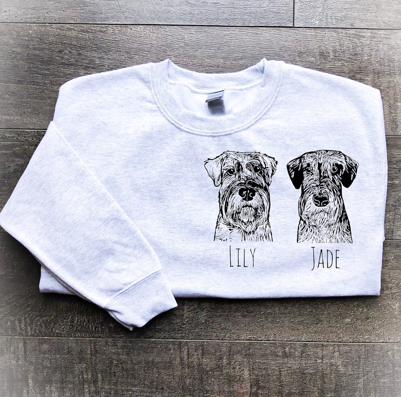 Personalized Pet Portrait Sweatshirt, Custom Pet Sweatshirt Crewneck, Pet Lover, Dog Mom, Sweatshirt Dog Design, Custom Dog Cat Sweatshirt