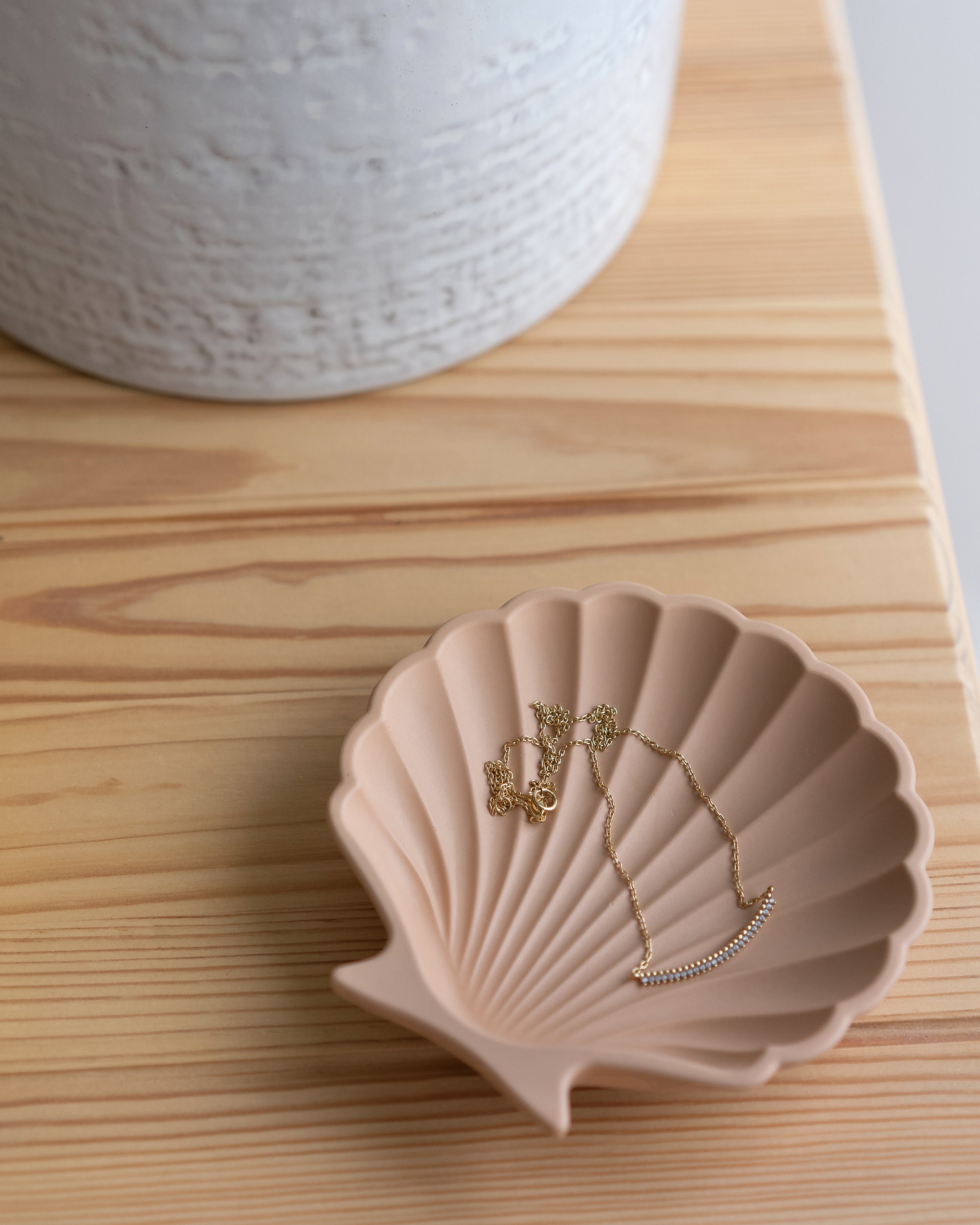 Sea Shell Trinket Dish Jewelry Tray Coastal Decor Pastel