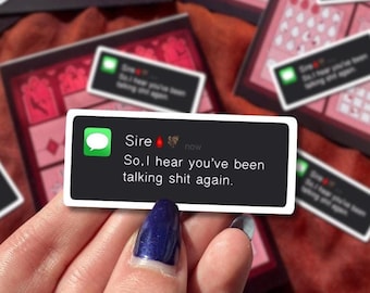 Busted Text - Vampire Sticker