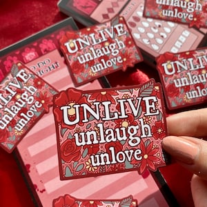 Unlive, Unlaugh, Unlove Gothic Vampire Self-Love Sticker Unlive Unlaugh...