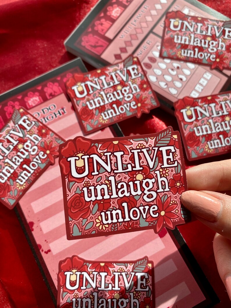 Unlive, Unlaugh, Unlove Gothic Vampire Self-Love Sticker Unlive Unlaugh...