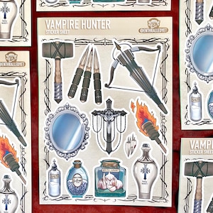 Monster Hunter Sticker Sheet - Vampirjäger, Matt Gothic Sticker Sheet