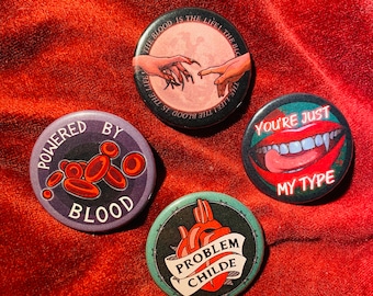 Gothic Button Pin Badges [COLLECTION OF 4]